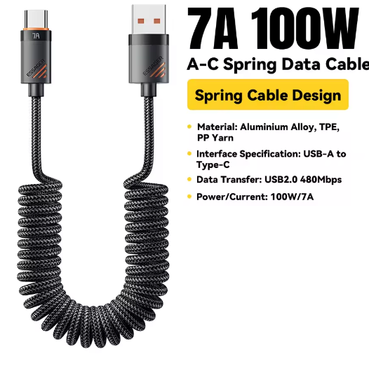 Пружинний кабель Essager USB-A to Type-C