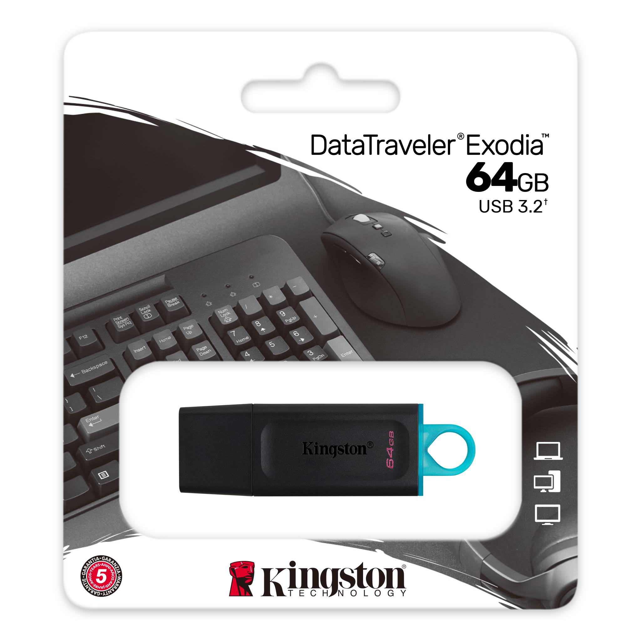 Kingston USB 3.2 DT Exodia 64GB Black/Teal