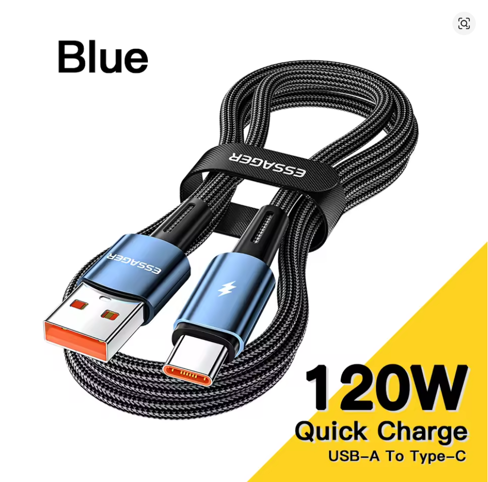 Кабель Essager 120W USB Type C Cable Super Fast Charge 67W Cable Quick Charge 6A